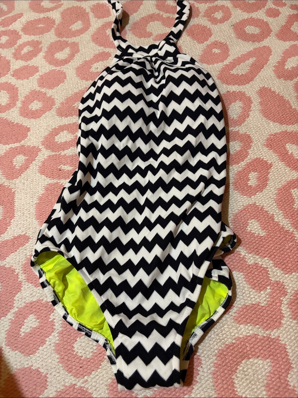 Seafolly Mod Club Black and Ivory Zigzag One Piece Swimsuit